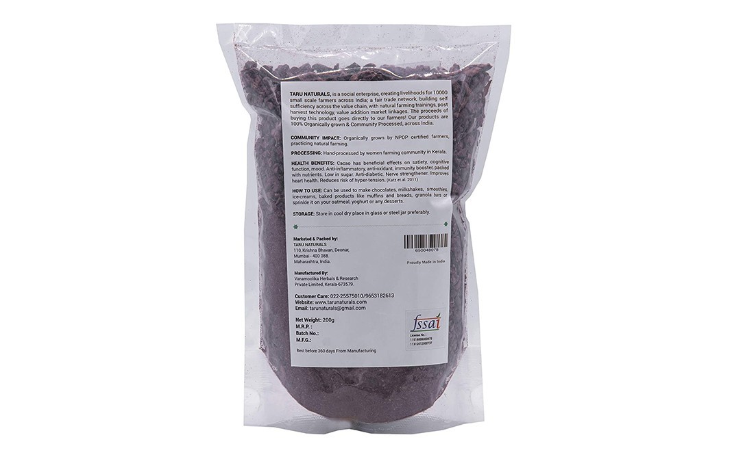 Taru Single Origin Cacao Nibs   Pack  200 grams
